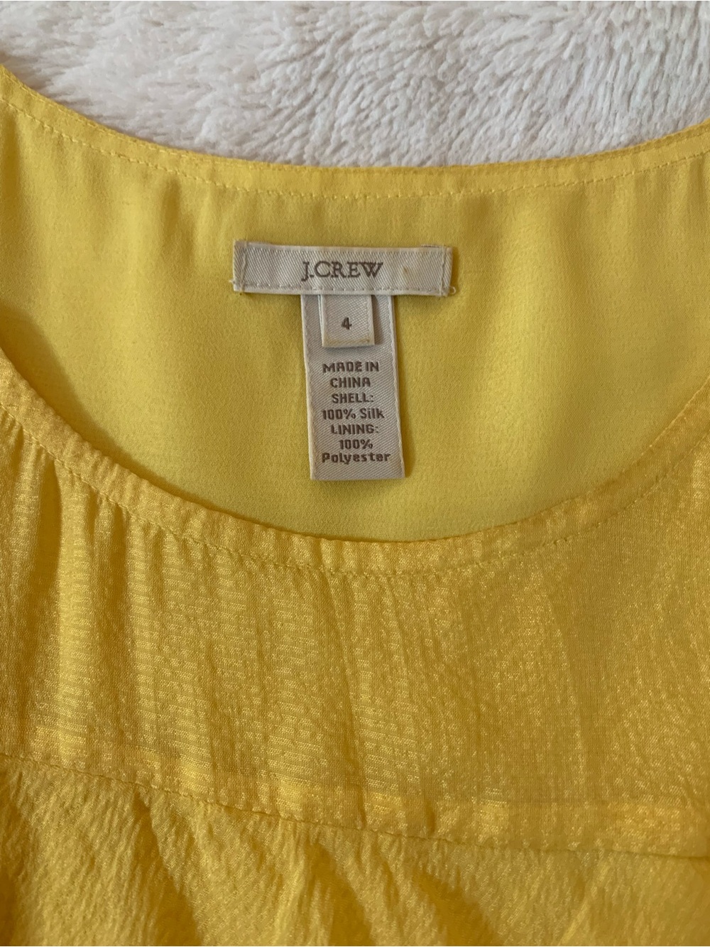 J. Crew Yellow Tiered Ruffle Shell - Picture 2 of 4